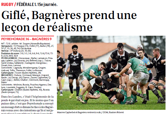 Article NRP Stade Bagnerais 2026-02-02