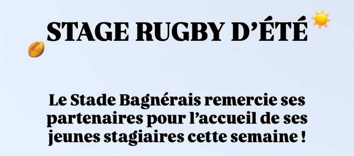 Le Stade Bagnérais remercie ses partenaires